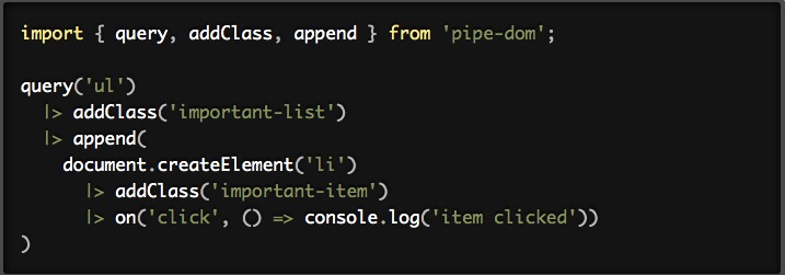 pipe-dom used with pipeline operator
